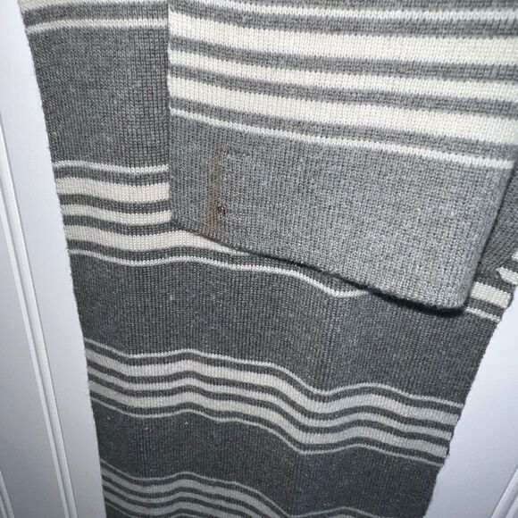 Levi’s Striped Scarf Mens 8X54 Gray And Cream Cabin Core Classic core Preppy - Picture 5 of 8